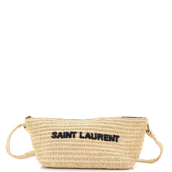 Saint Laurent Tuc Logo Crossbody Bag Woven Raffia