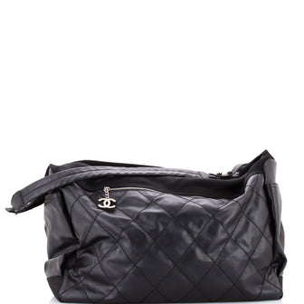 Chanel Biarritz Hobo Quilted Coated Canvas XL