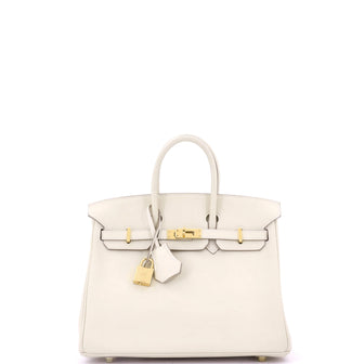 Hermes Birkin Handbag Light Swift with Gold Hardware 25