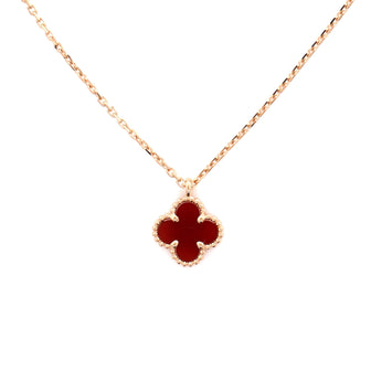Van Cleef & Arpels Sweet Alhambra Pendant Necklace 18K Yellow Gold and Mother of Pearl