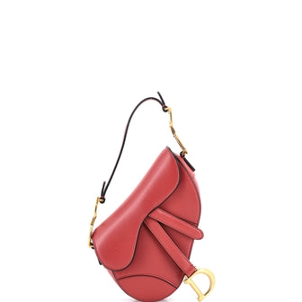 Christian Dior Saddle Handbag Leather Mini