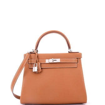 Hermes Kelly Handbag Brown Madame with Palladium Hardware 28