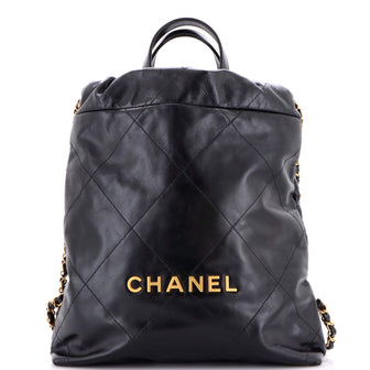 Chanel 22 Chain Backpack Quilted Calfskin Medium