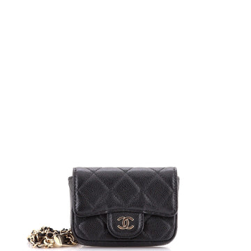Chanel Classic Flap Chain Belt Bag Quilted Caviar Mini