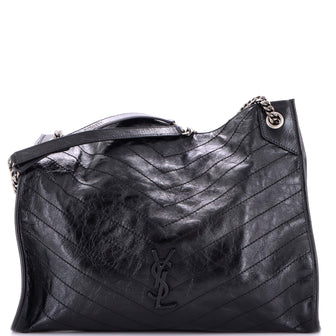 Saint Laurent Niki Shopping Tote Matelasse Chevron Leather Large