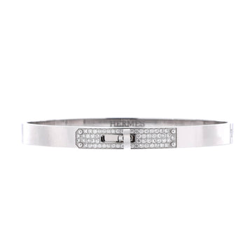 Hermes Kelly Bracelet 18K White Gold and Pave Diamonds Small
