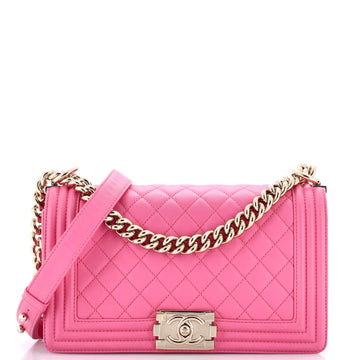 Chanel Boy Flap Bag Quilted Calfskin Old Medium