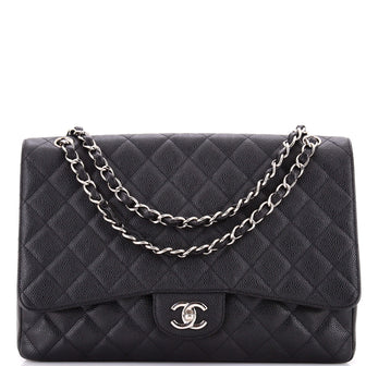 Chanel Classic Double Flap Bag Quilted Caviar Maxi