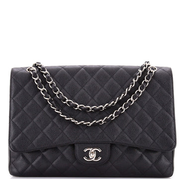 Chanel Classic Double Flap Bag Quilted Caviar Maxi