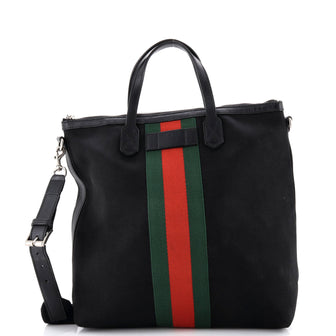 Gucci Web Zip Tote Techno Canvas Medium