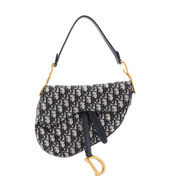 Christian Dior Saddle Handbag Oblique Canvas Medium