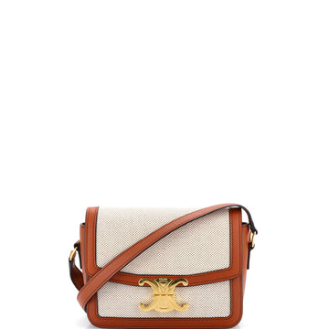 Celine Triomphe Shoulder Bag Canvas with Leather Teen