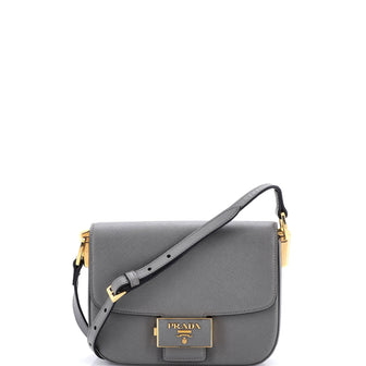 Prada Embleme Flap Bag Saffiano Leather Small