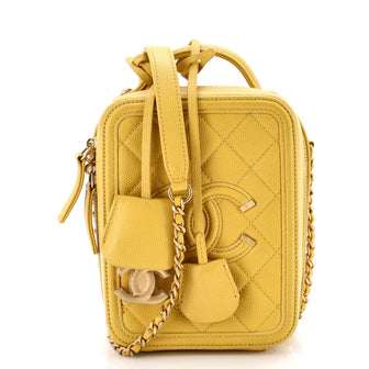Chanel Filigree Vertical Vanity Case Quilted Caviar