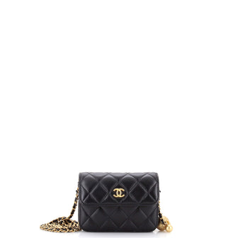 Chanel Pearl Crush Flap Clutch with Chain Quilted Lambskin Mini