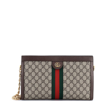 Gucci Ophidia Chain Shoulder Bag GG Coated Canvas Medium