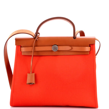 Hermes Herbag Zip Leather and Toile 31