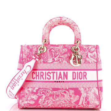 Christian Dior Lady D-Lite Bag Embroidered Canvas Large