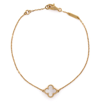 Van Cleef & Arpels Sweet Alhambra Bracelet 18K Yellow Gold and Mother of Pearl