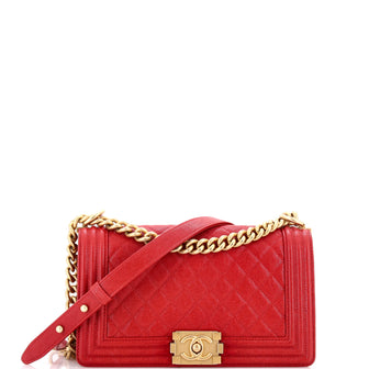 Chanel Boy Flap Bag Quilted Caviar Old Medium