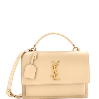 Saint Laurent Sunset Top Handle Shoulder Bag Leather Medium