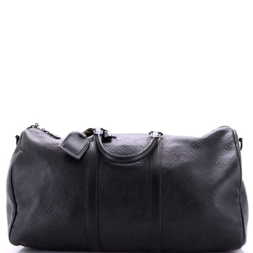 Louis Vuitton Keepall Bandouliere Bag Monogram Shadow Leather 50