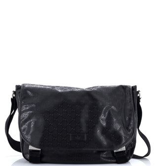 Gucci Double Buckle Messenger Bag GG Imprime Large