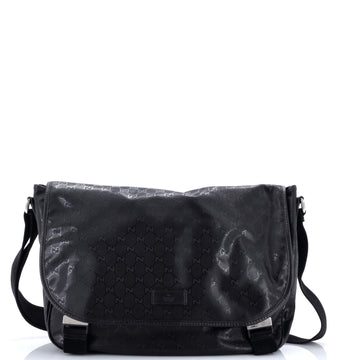 Gucci Double Buckle Messenger Bag GG Imprime Large