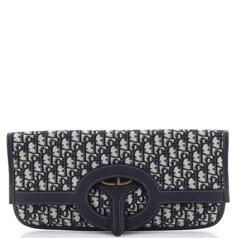 Christian Dior Fold Over Clutch Oblique Canvas