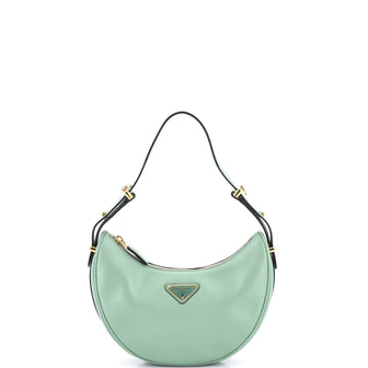 Prada Arque Half Moon Hobo Leather Small