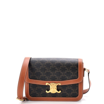 Celine Triomphe Shoulder Bag Triomphe Coated Canvas Medium