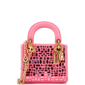 Christian Dior Lady Dior Chain Bag Leather and Mirror Mosaic Mini