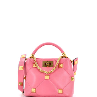 Valentino Garavani Roman Stud Top Handle Bag Quilted Leather Small