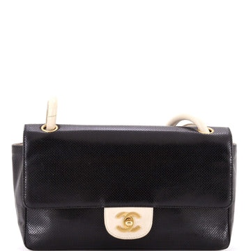 Chanel Vintage CC Flap Shoulder Bag Perforated Leather Medium