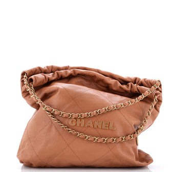 Chanel 22 Chain Hobo Quilted Caviar Small