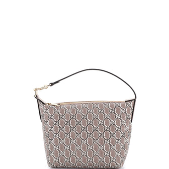 Gucci Ophidia Zip Shoulder Bag GG Shadow Coated Canvas Super Mini