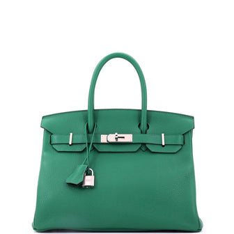 Hermes Birkin Handbag Verso Clemence with Palladium Hardware 30