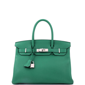 Hermes Birkin Handbag Verso Clemence with Palladium Hardware 30