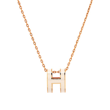 Hermes Pop H Pendant Chain Necklace Metal and Enamel