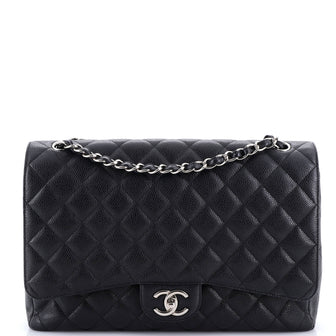 Chanel Classic Double Flap Bag Quilted Caviar Jumbo