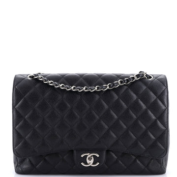 Chanel Classic Double Flap Bag Quilted Caviar Jumbo