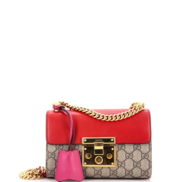 Gucci Padlock Shoulder Bag GG Coated Canvas and Leather Small