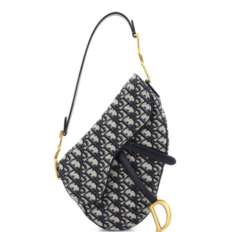 Christian Dior Saddle Handbag Oblique Canvas Medium