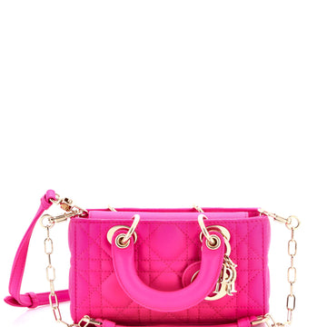 Christian Dior Lady D-Joy Bag Cannage Quilt Lambskin Micro