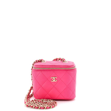 Chanel Classic Vanity Case with Chain Quilted Caviar Mini