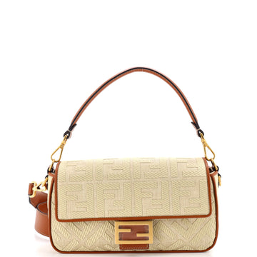 Fendi Baguette NM Bag Zucca Embroidered Raffia Medium
