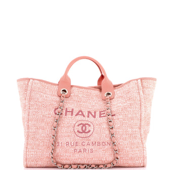 Chanel Deauville Tote Raffia with Glitter Detail Medium
