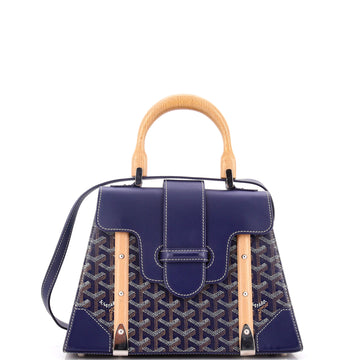 Goyard Saigon Top Handle Bag Coated Canvas with Leather PM