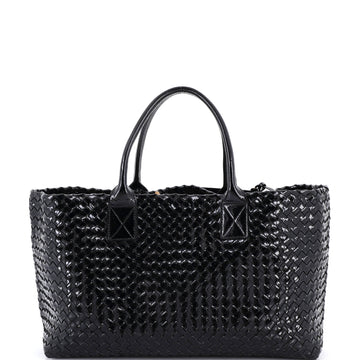 Bottega Veneta Cabat Tote Intrecciato Patent Large