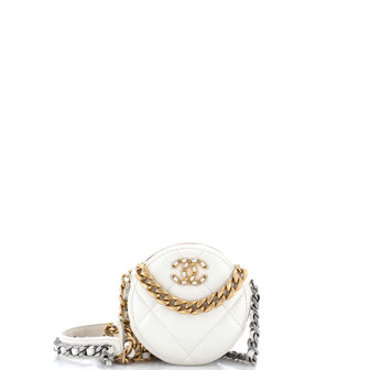 Chanel 19 Round Clutch with Chain Quilted Leather